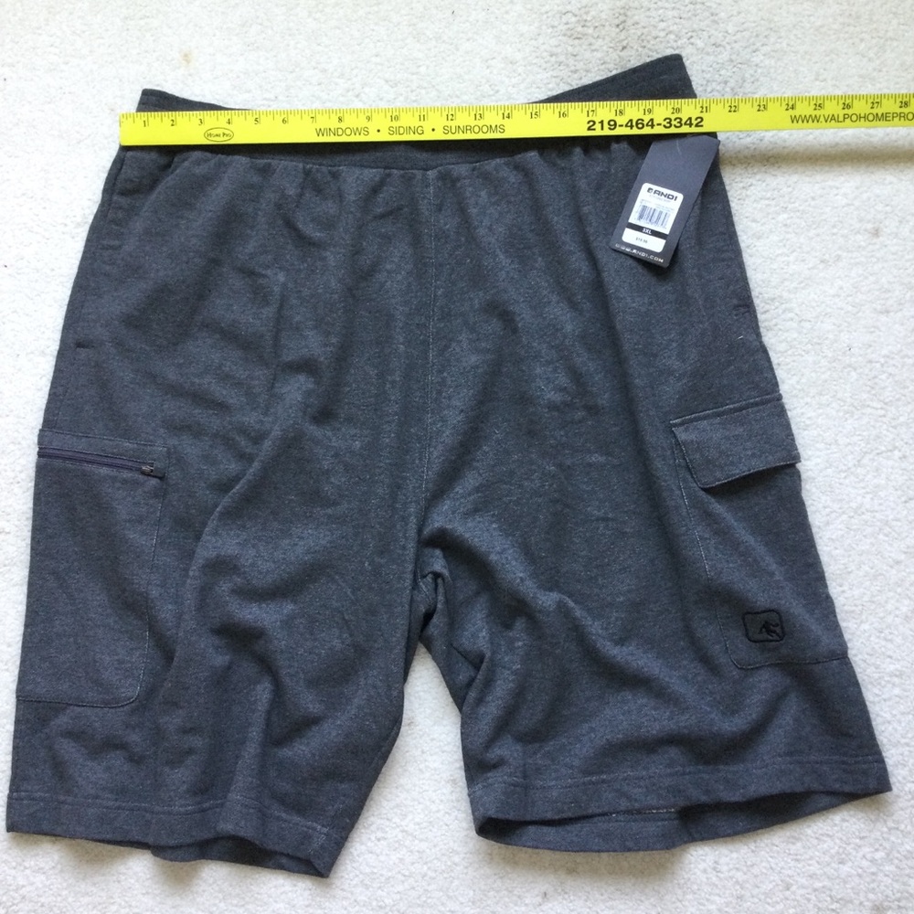 AND1 Men’s 3X Gray Cargo Sweat Knee-Length Shorts with Elastic Waistband NEW